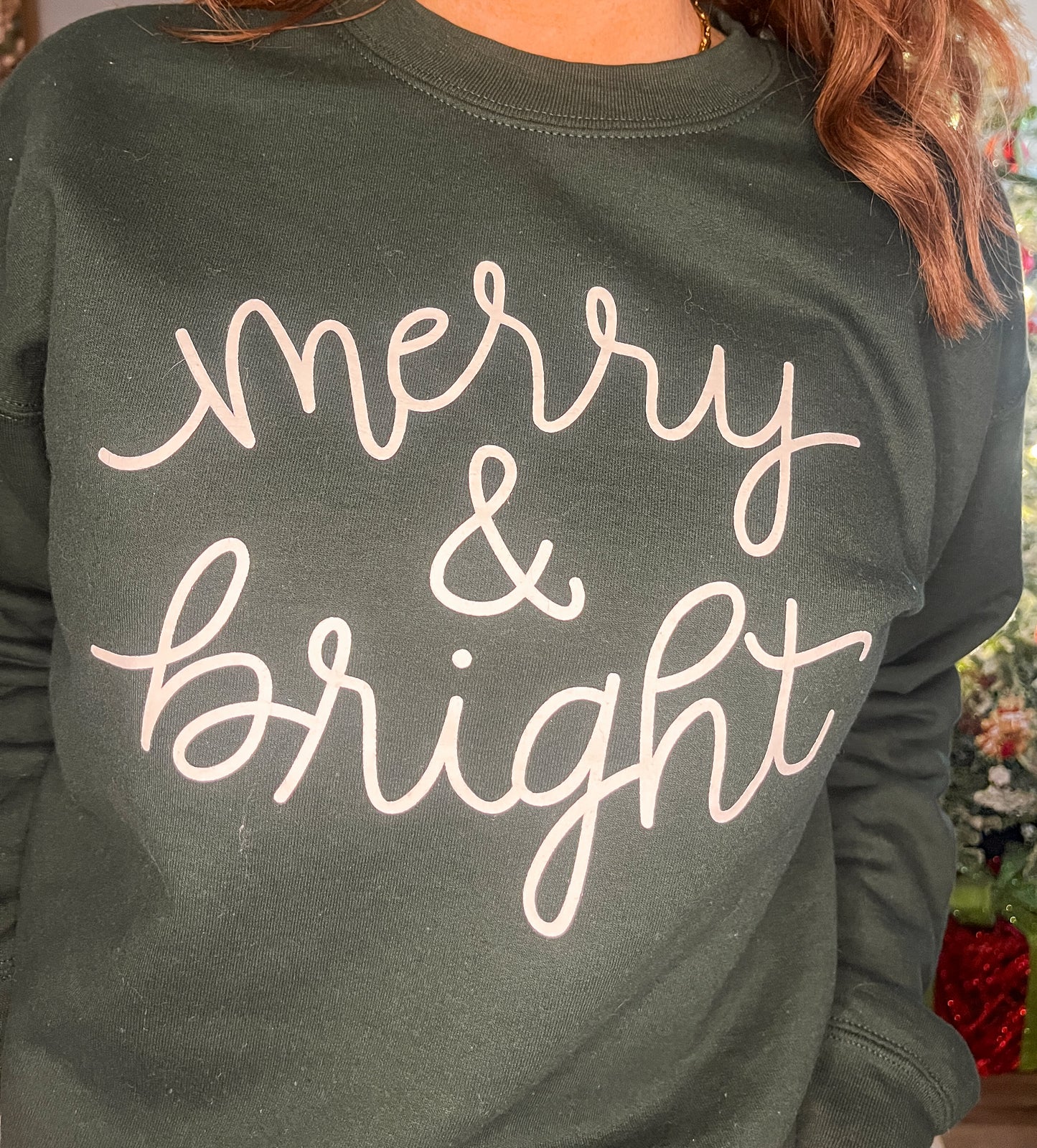Merry and Bright Forest Green Sweater