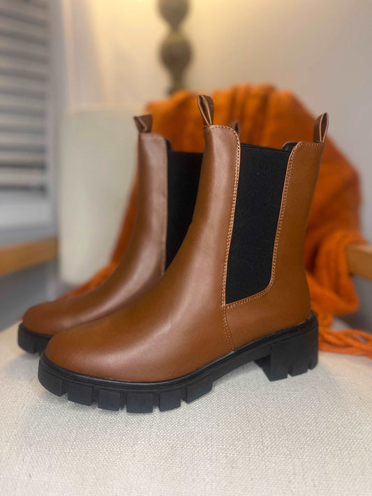 Brown High Top Boots